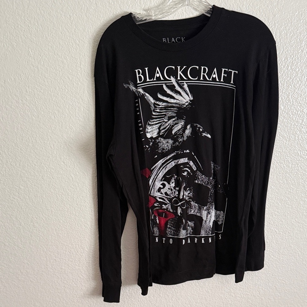 Blackcraft Men's Black Graphic Long Sleeve Tee